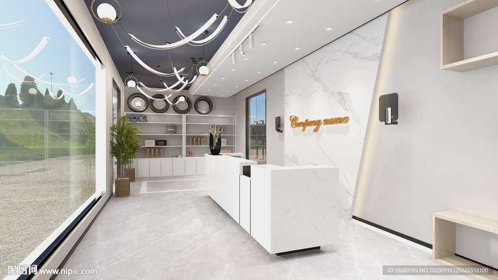 轻奢洗车店前台装修效果