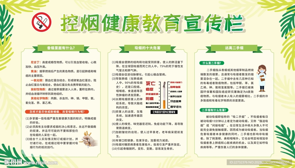 控烟禁烟健康教育宣传栏