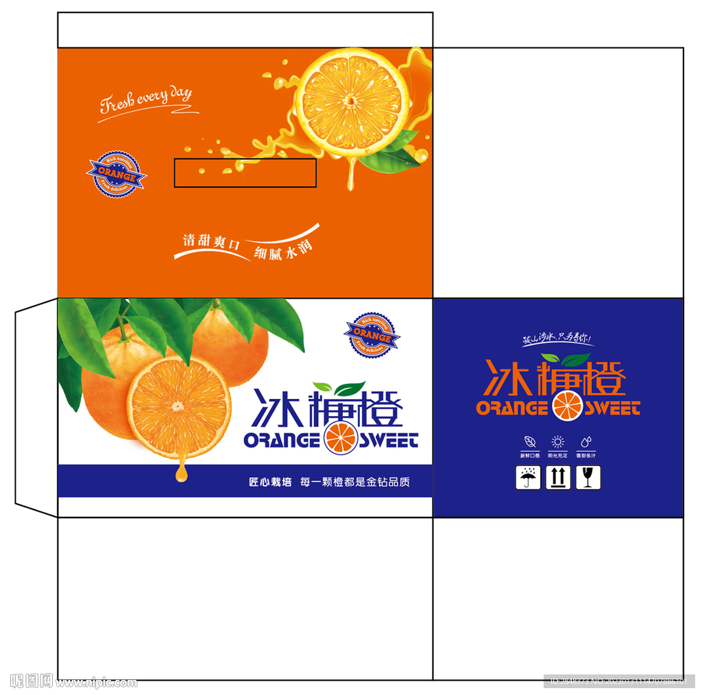 冰糖橙平面展开图