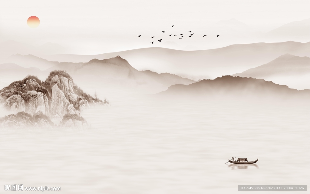 客厅 简约中式山水 TiF分层