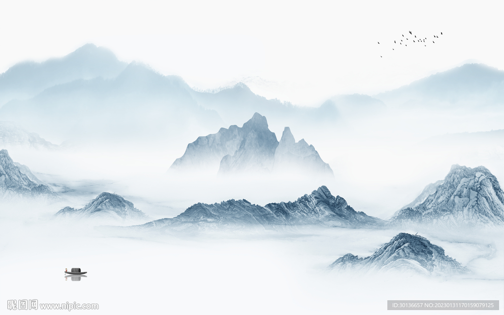 爆款 现代高端山水 tif分层