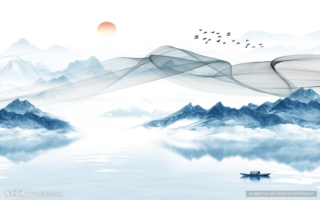 最新 现代爆款山水 tIf分层