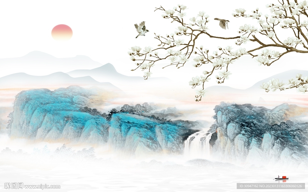 国风 现代爆款山水 tIf分层