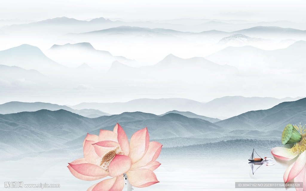 中式 现代爆款山水 tIf分层