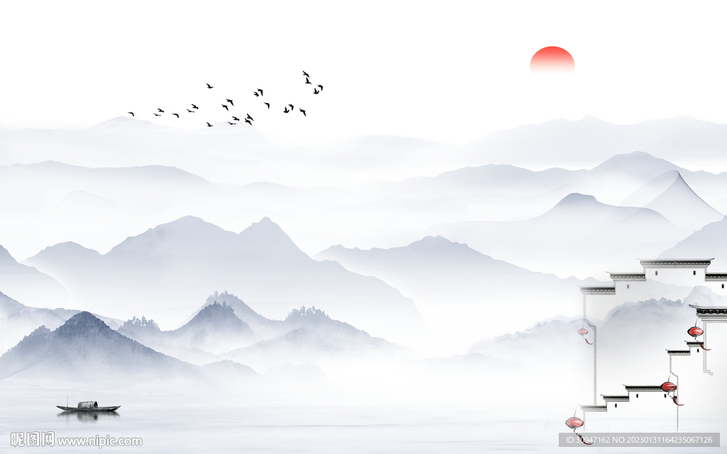 高清 现代爆款山水 tIf分层