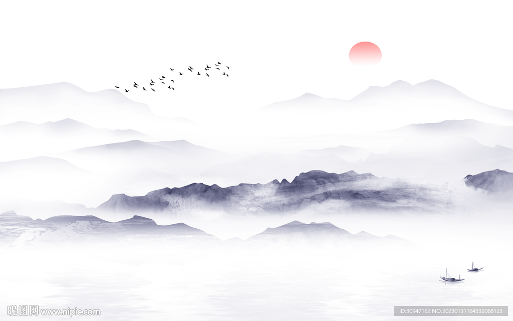 高档 现代爆款山水 tIf分层