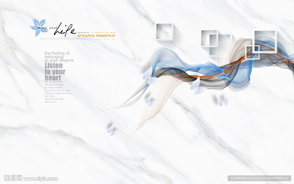 新中式水墨线条背景墙图片