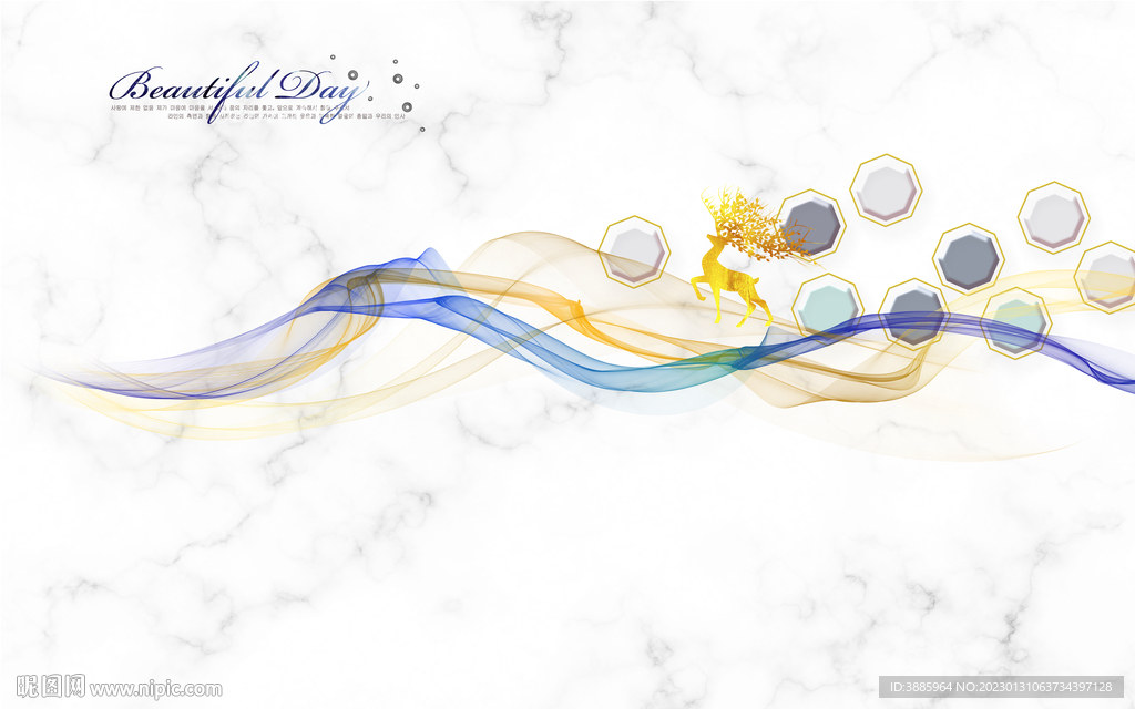 新中式水墨线条背景墙图片