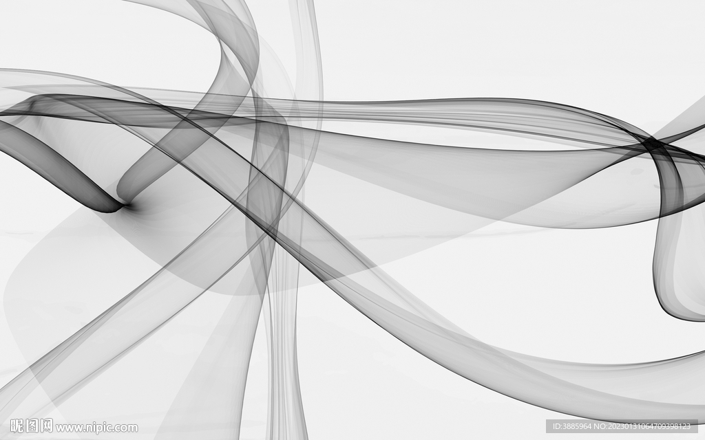 新中式烟雾飘带线条大理石爵士白