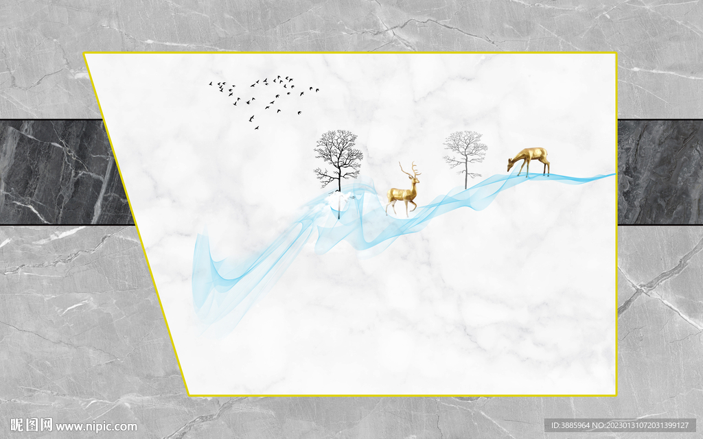 现代大理石纹悬空背景墙图片