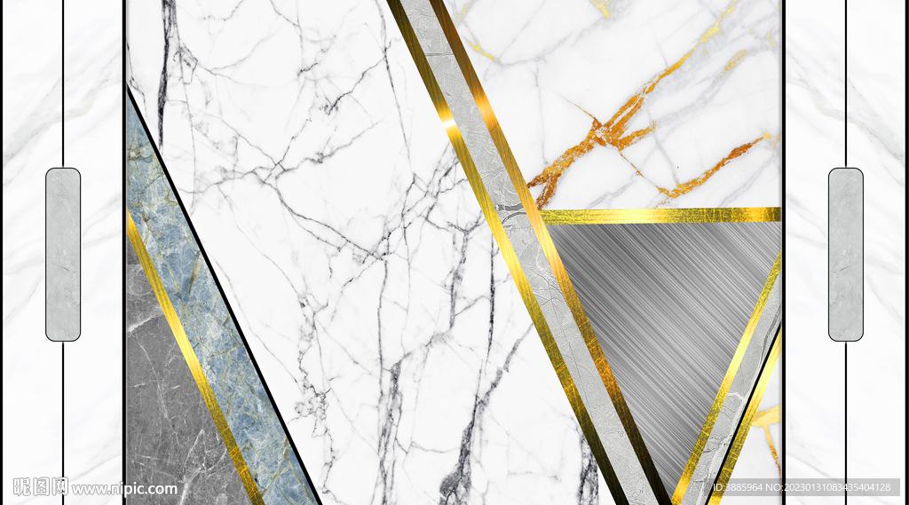 大理石纹理瓷砖北欧立体背景墙图