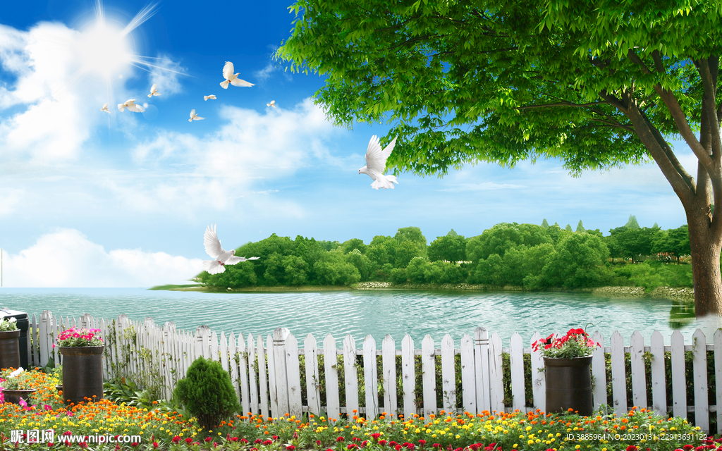 唯美清新简约世外桃源图片