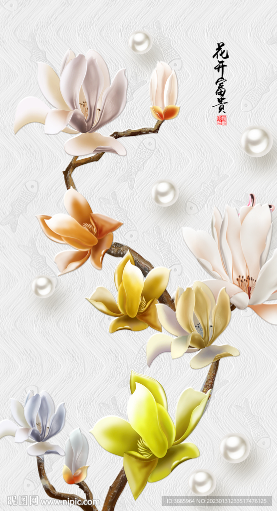 浮雕立体花图片