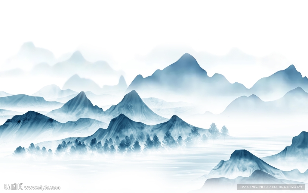 高档 最新款山水画 TiF分层