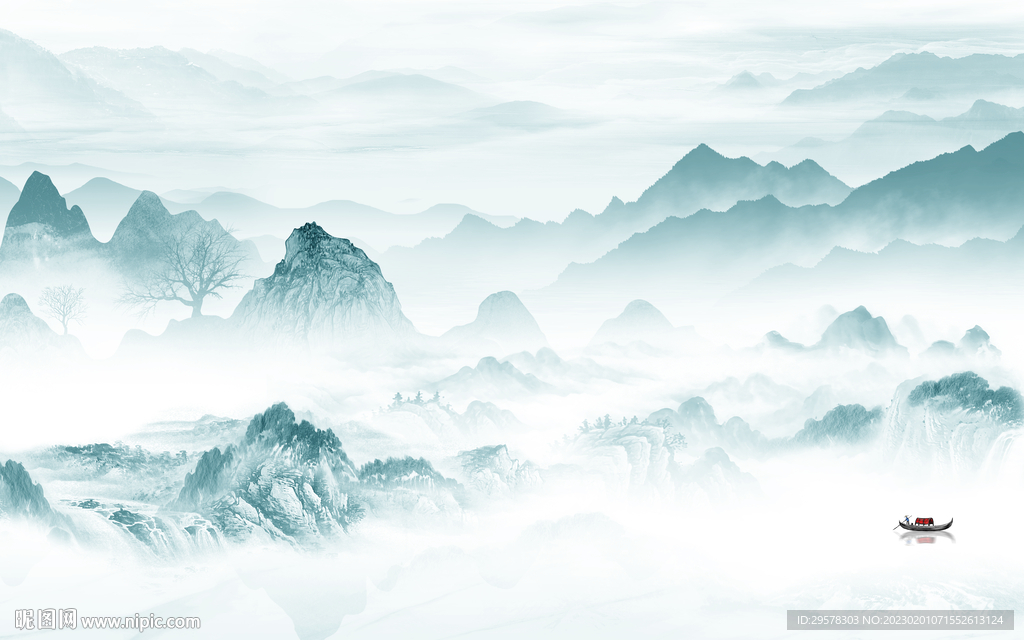 最新 爆款客厅山水 TIf分层