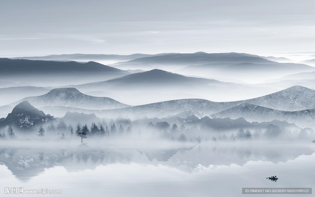 最新 意境山水新画 TIF分层