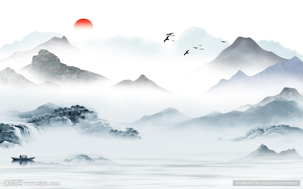 高档 意境山水新画 TIF分层