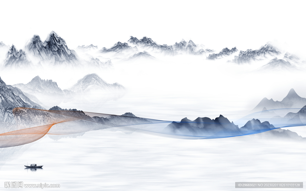 人气 意境山水新画 TIF分层