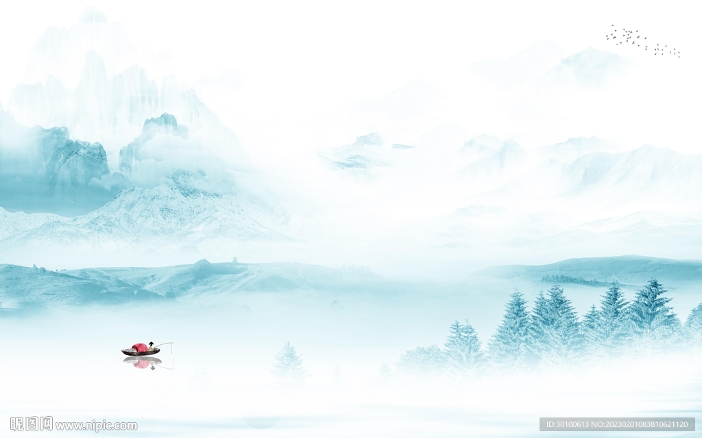 高清 高档山水墙画 Tif分层