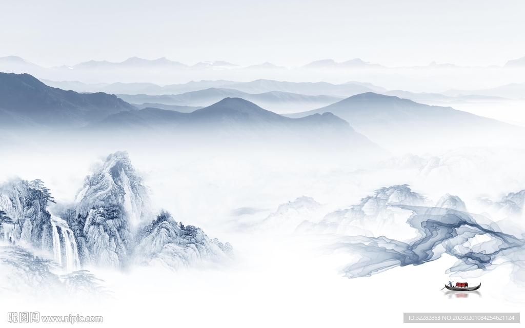 高清 新高端山水画 tIF分层