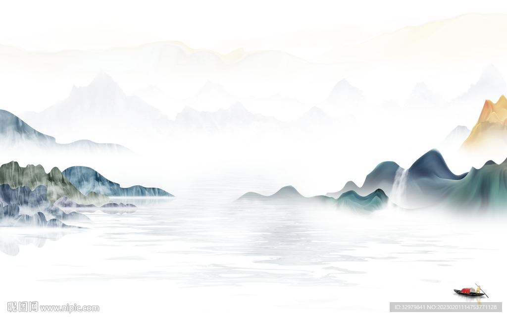 最新 高清意境山水 tif分层