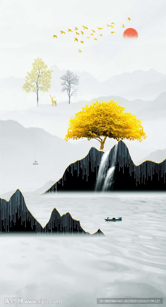 轻奢时来运转玄关图片