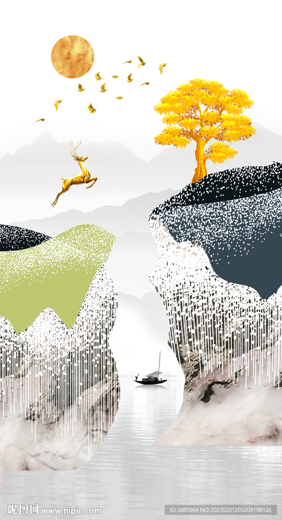 高清分层轻奢装饰画图片