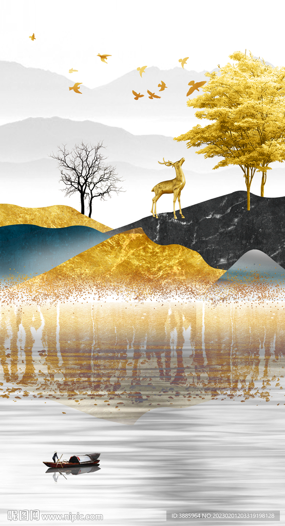 高清分层轻奢装饰画图片