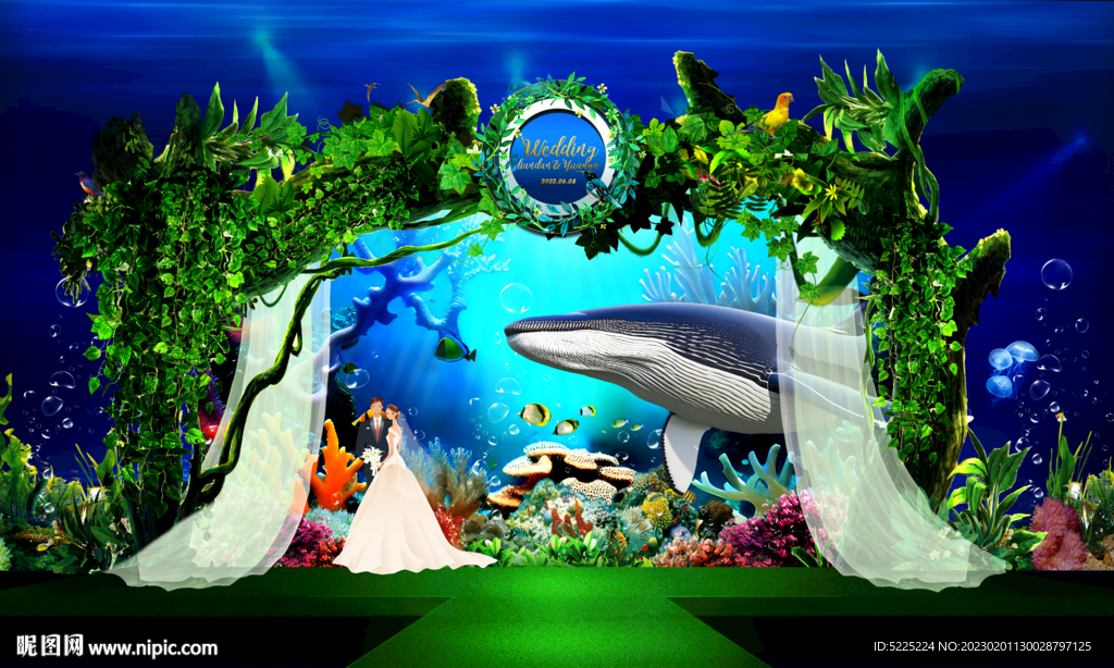 海底世界婚礼背景