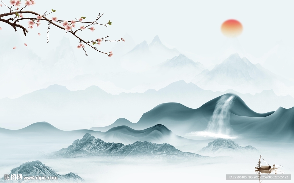 高档 客厅最新山水 TIF分层