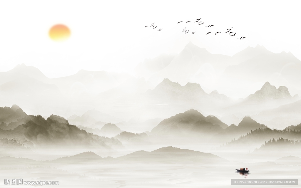 人气 客厅最新山水 TIF分层