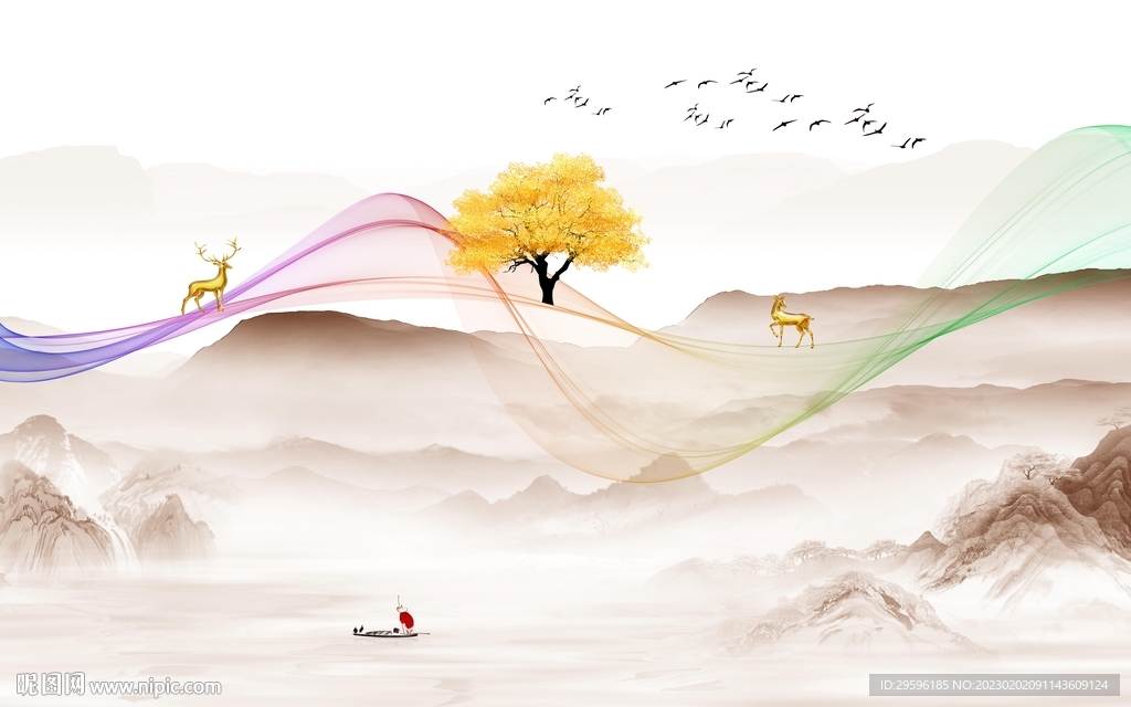 大气 客厅最新山水 TIF分层