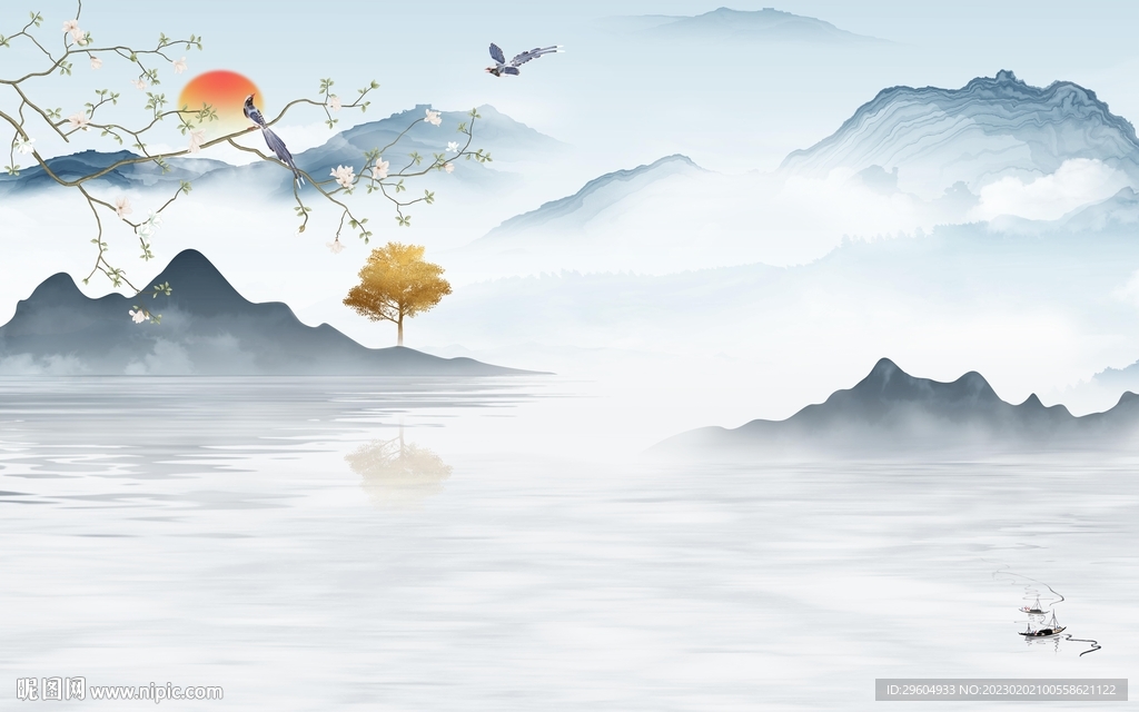 新款 意境人气山水 TIf分层