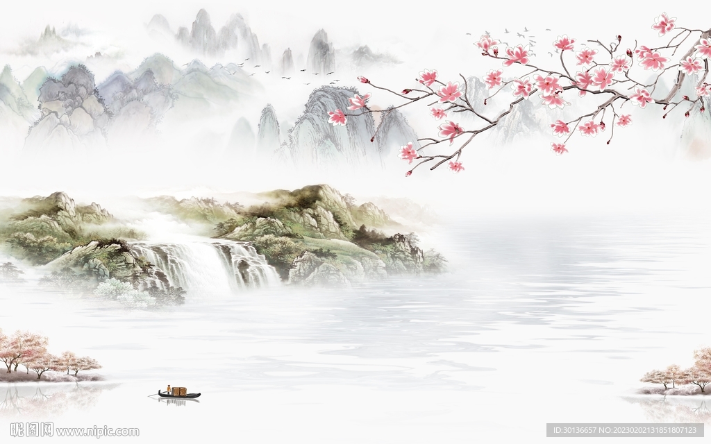 古风 意境人气山水 tif分层