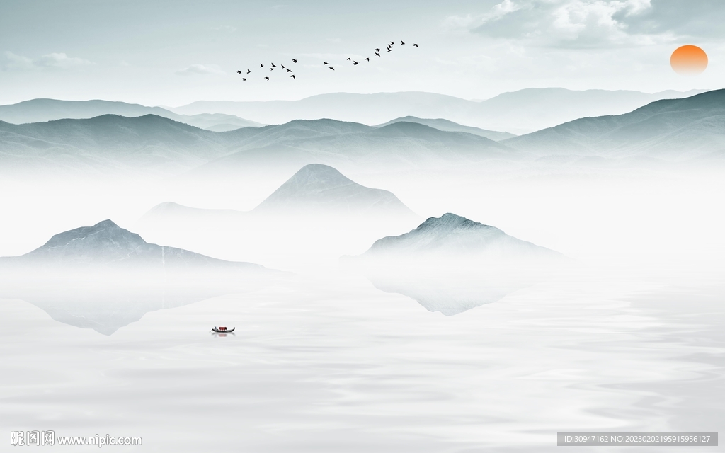 高档 中式新款山水 tIf分层