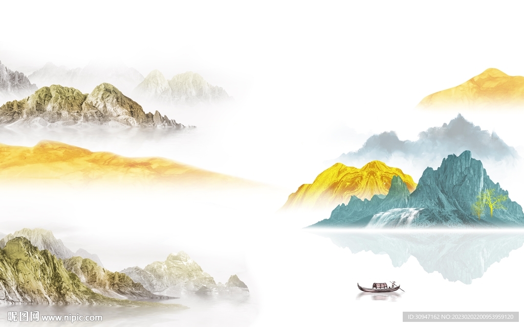 人气 中式新款山水 tIf分层