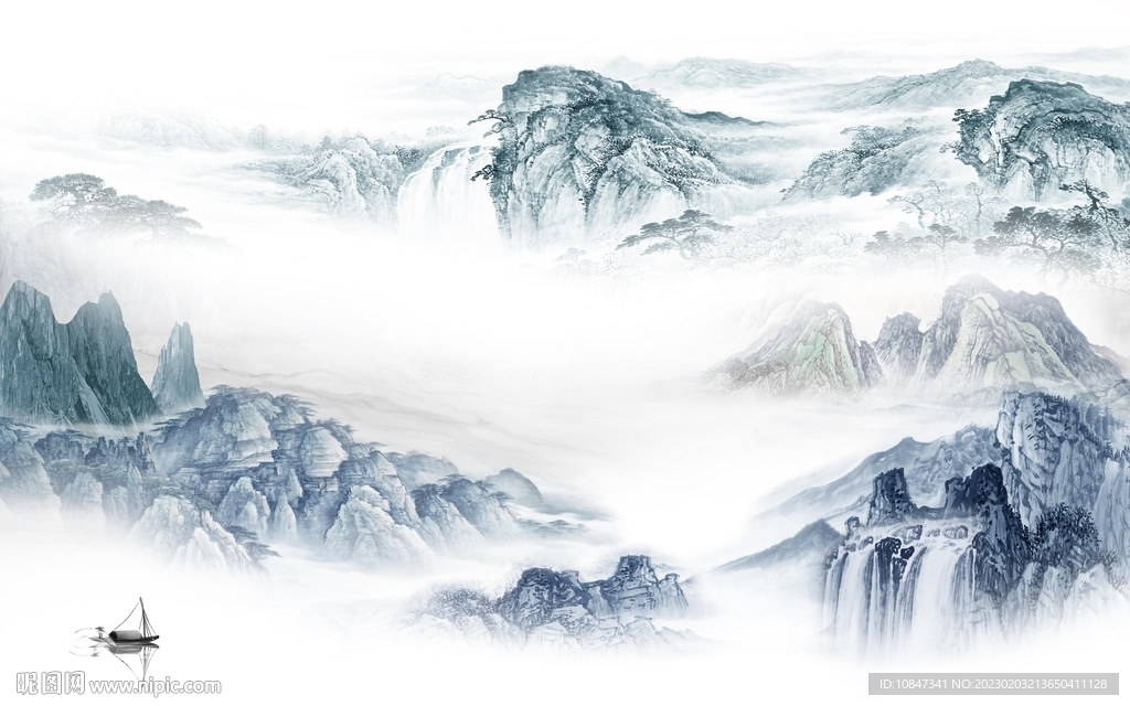 新款 中式新山水画 TIf分层