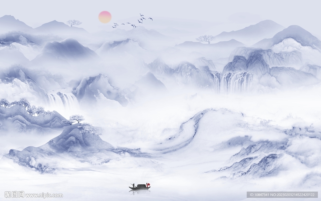 高清 中式新山水画 TIf分层