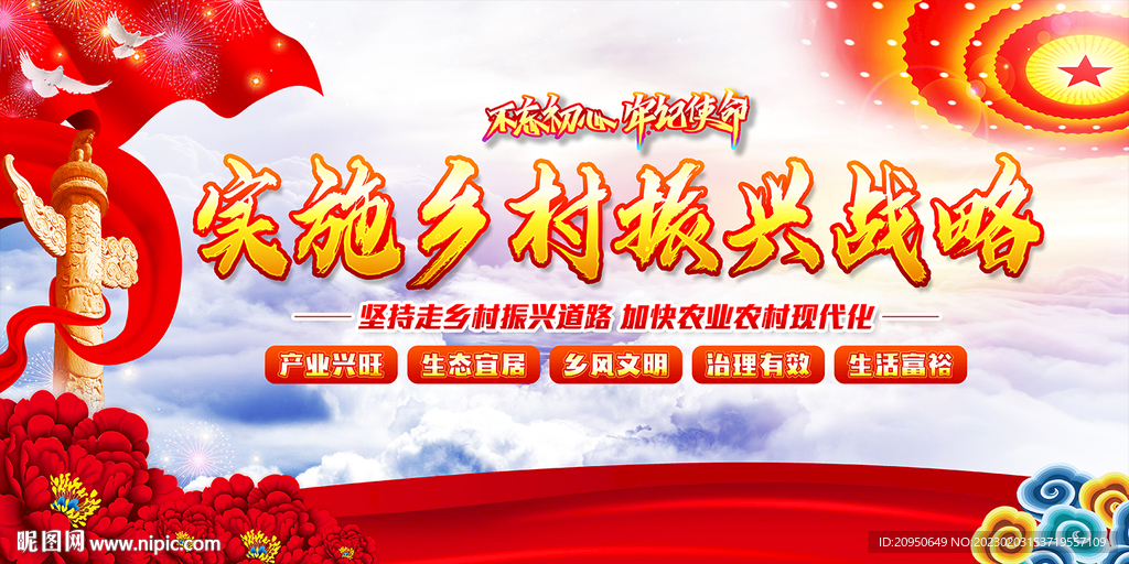 实施乡村振兴战略展板