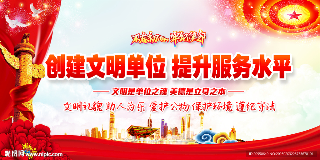 创建文明单位展板