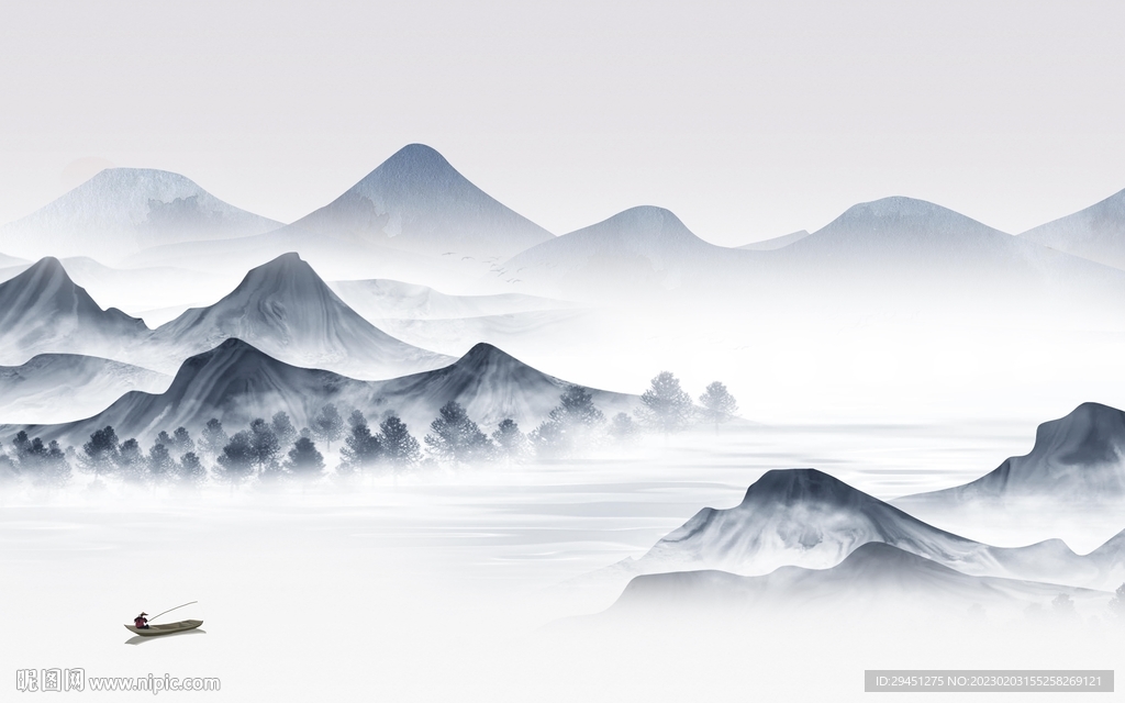 客厅 新品中式山水 TiF分层