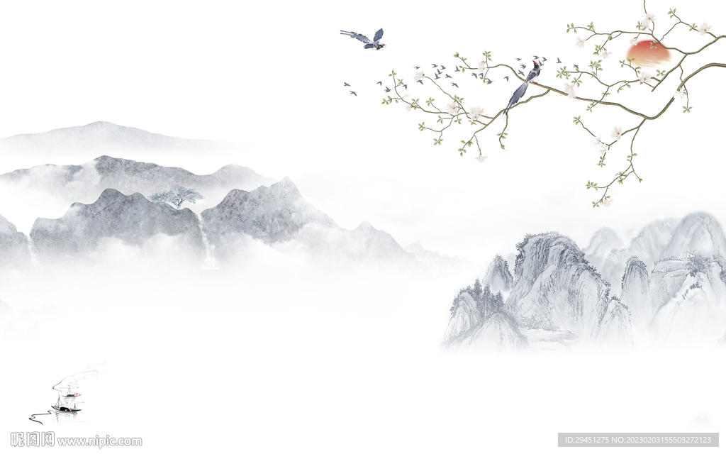 极简 新品中式山水 TiF分层