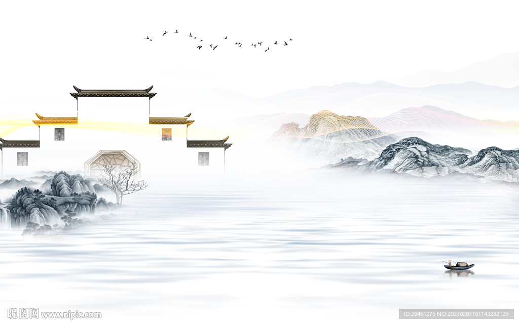 大气 新品中式山水 TiF分层