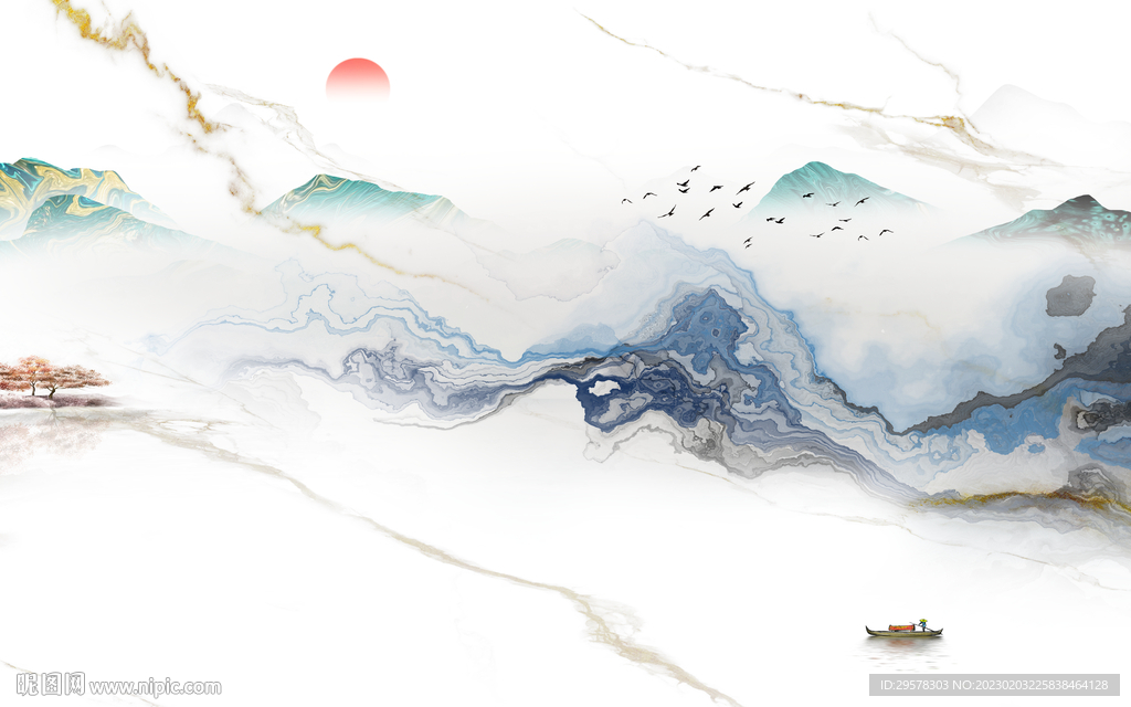 大气 高档背景山水 TIf分层