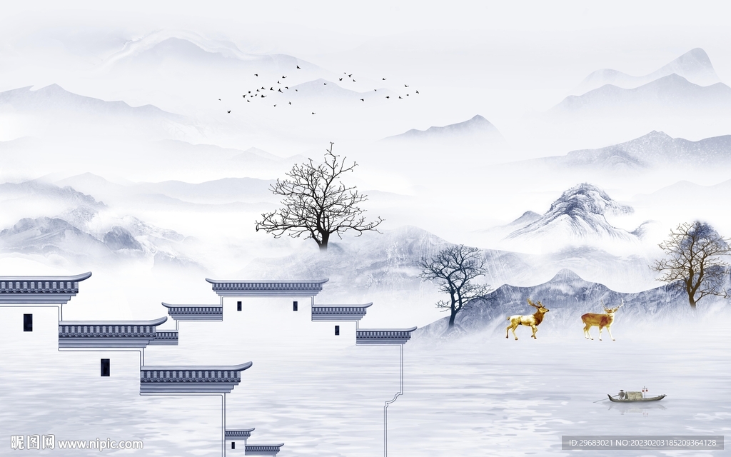 爆款 新品山水新画 TIF分层