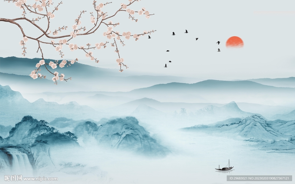 高清 新品山水新画 TIF分层