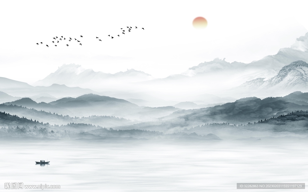 高档 新客厅山水画 tIF分层