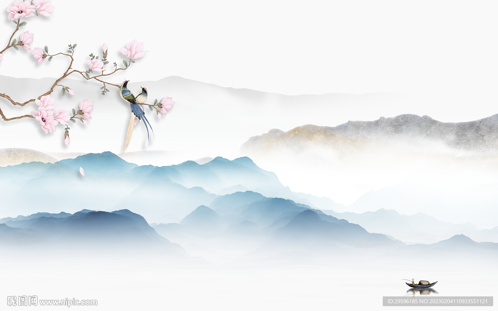 最新 背景客厅山水 TIF分层