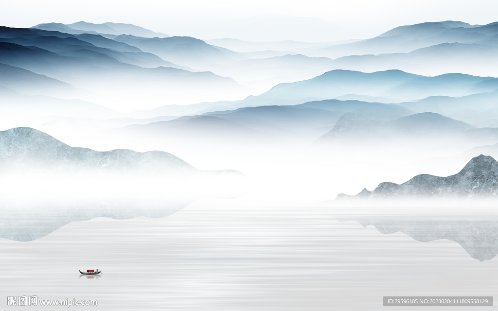 高端 背景客厅山水 TIF分层