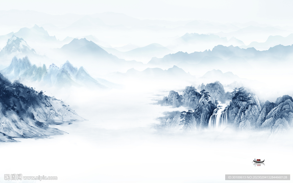 客厅 高端背景山水 Tif分层